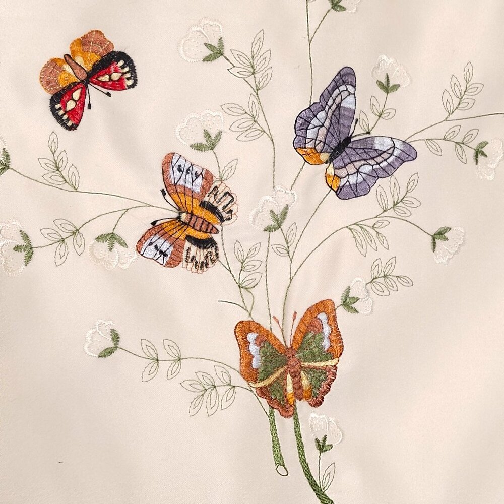 Unique Hand Embroidered Colourful Butterfly Table Runner